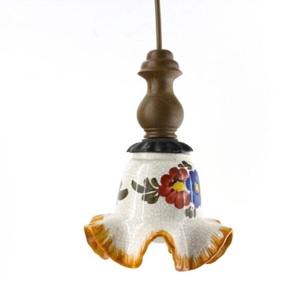 Blomsterformet porcelænsloftlampe - Image 2